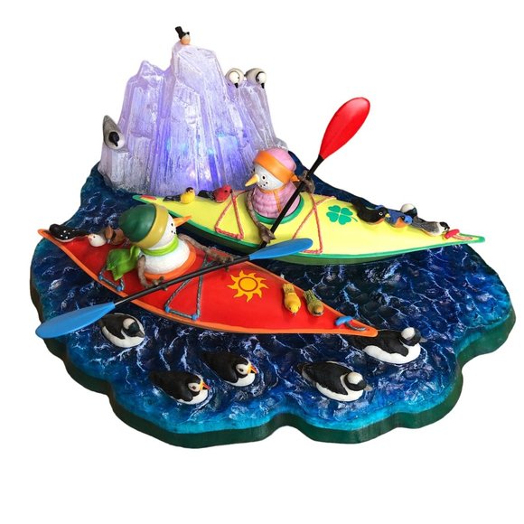 Lenox Kayaking with Friends Snowman Collection Birds Lynn Bywaters Figurine Ligh - Picture 1 of 16